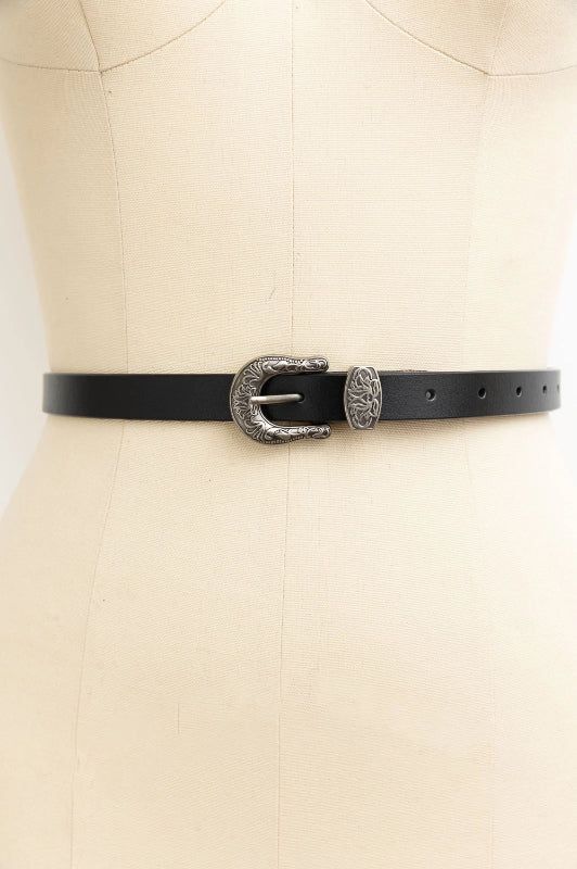 western style skinny leather belt 100% leather one size42" length x 1.5" width fits waist 24"-34" Black Belt Buckle With Belt For Fall, Western Black Belt Buckles With Removable Belt, Western Black Belt Buckle With Belt, Western Black Belt Buckles, Western Style Black Belt For Ranch, Black Adjustable Belt For Rodeo, Adjustable Black Belt For Rodeo, Western Black Belt Buckles For Rodeo, Black Belt With Antique Buckle For Rodeo