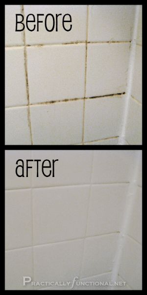 the before and after pictures of a bathroom tile cleaning job on a white tiled wall