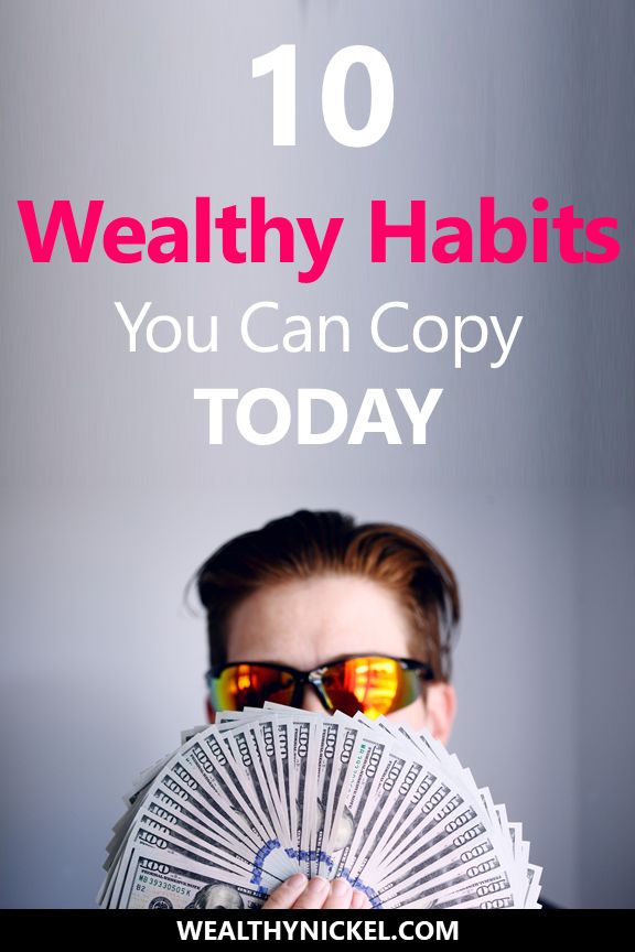 a man with sunglasses holding up money in front of his face and the words, 10 healthy habitts you can copy today