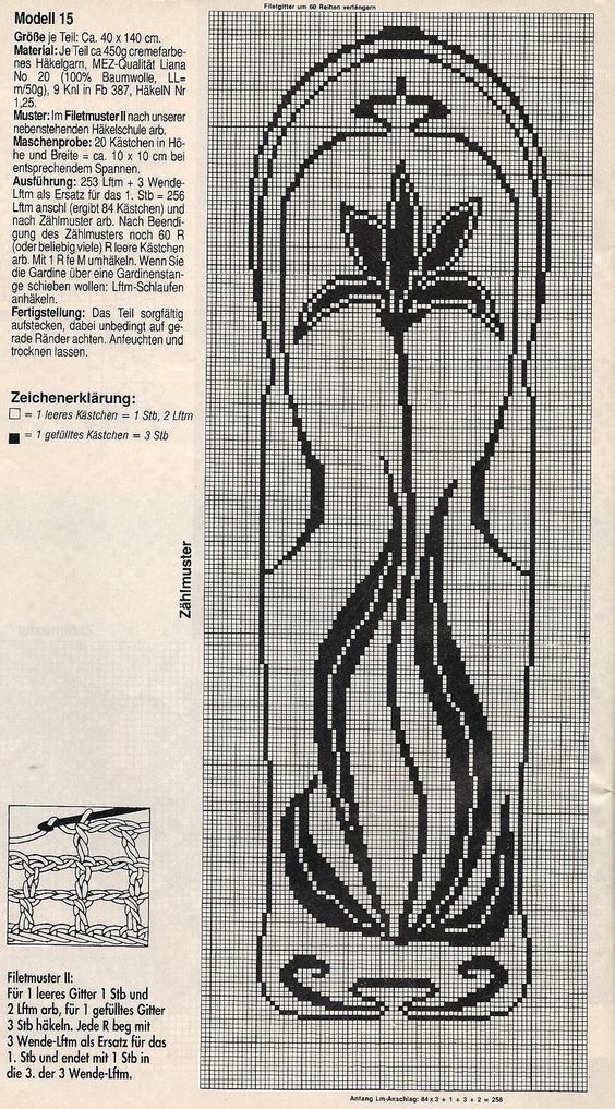 an old cross stitch pattern for a vase