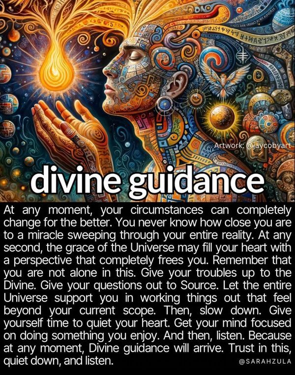 an advertisement for divine guidance with the text above it