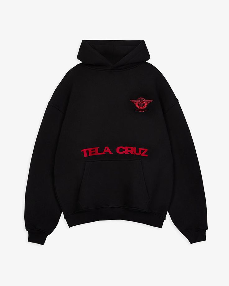 Tela Cruz Airways Black relaxed fit Hoodie in a heavyweight fleece lined cotton. Designed with the essence of comfort and fit in mind, we've delivered and outstanding product for our debut franchise. Inspired by Modern Luxury Streetwear and everyday use. Details 450 GSM 100% Cotton Fleece Boxy Dropped Shouldered Fit Oversized Double Lined Hood 2x2 Ribbed Cuffs & Waistband Front Self Fabric Kanga Pocket Twin Needle Stitch Detail Embossed Leather Tag On Back Tonal Silicon Print Washing Instruction Cotton Crew Hoodie With Logo Print, Oversized Hoodie With Branding For Streetwear, Fall Crew Hoodie With Logo Print, Techwear Hoodie With Double-lined Hood And Crew Neck, Fall Crew Hoodie For Streetwear, Streetwear Sweatshirt With Double-lined Hood And Crew Neck, Techwear Crew Neck Sweatshirt With Double-lined Hood, Crew Neck Hoodie For Fall Streetwear, Cotton Crew Neck Hoodie In Athleisure Style