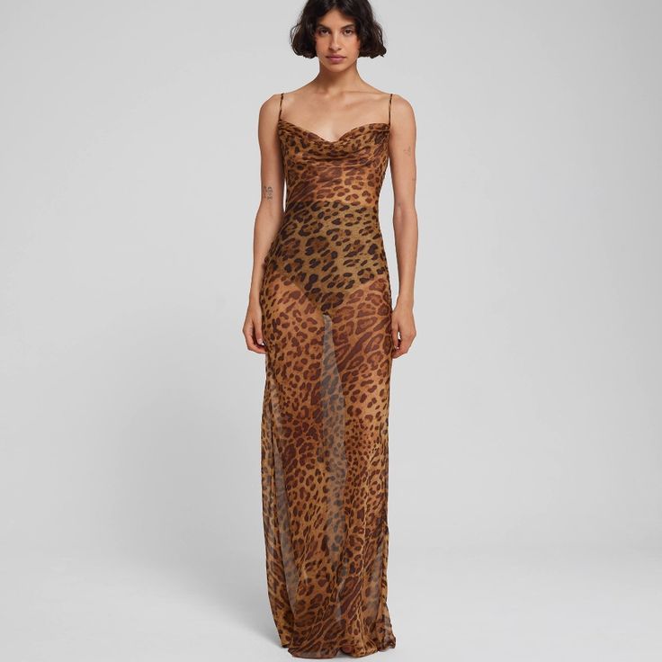 Nwot Rat & Boa Leopard Print Maxi Dress -Brown, Tan, Leopard, Cheetah Print -Sheer Fabric -Silk Blend -Adjustable Straps -Cowl At The Front -Back Keyhole With Self Tie -Delicate Item -Size Xs From The Site: Full Of Spirit And Wild At Heart, Valentina Is The Dress Everyone Wants. An Icon Since Day One, This Sexy, Grungy, Leopard-Print Dream Embodies The Mercurial Spirit Of Rat & Boa We Can’t Get Enough Of Her. All Our Prints Are Exclusive And Unique To Rat & Boa. Our Valentina Dress Has Been Engi Valentina Dress, Cowl Neck Maxi Dress, Rat And Boa, Leopard Print Maxi Dress, Dress Hire, Wild At Heart, Maxi Dress Pattern, Bodycon Maxi Dresses, Leopard Dress