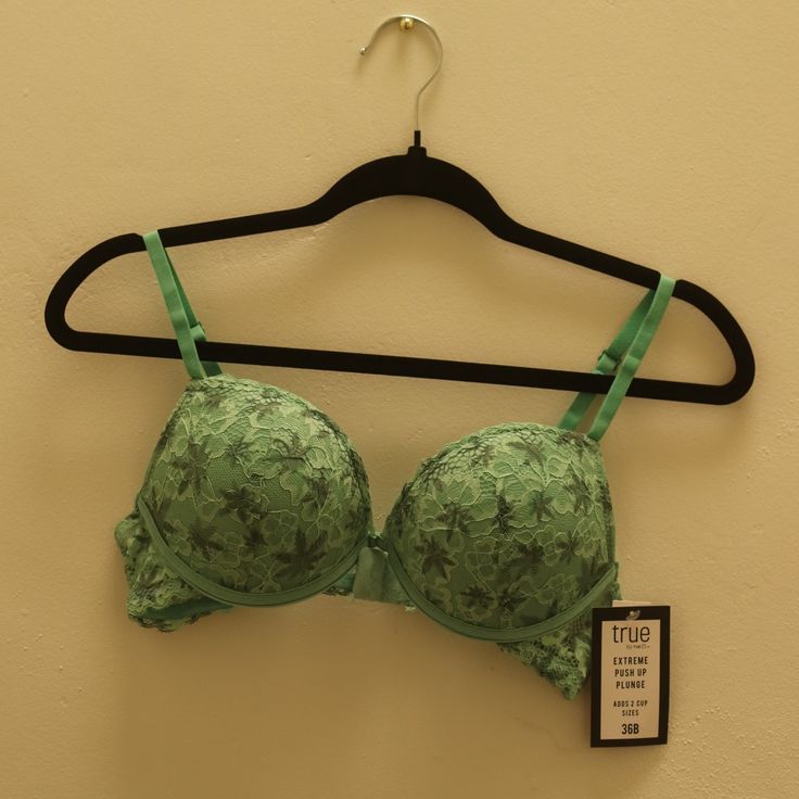 True By Rue21 B36 Must Have Collection Adjustable Straps Clasping Back Extreme Push Up (Adds 2 Cups) Flat Underwire Material: Nylon And Spandex Original Price 16$ Nwt Please Feel Free To Message Any Concerns Fitted Green Underwire Bra, Fitted Green Bra With Padded Cups, Green Bra With Integrated Support, Green Stretch Bra For Spring, Green Push-up Bra For Summer, Fitted Green Push-up Bra, Green Summer Push-up Bra, Summer Green Push-up Bra, Spring Green Stretch Bra