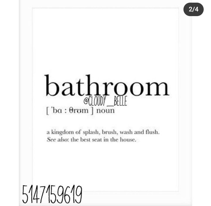 the bathroom definition is shown in black and white