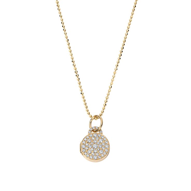 locket pendant in 18k gold and diamonds Diamond Locket Necklace With Round Pendant, Detachable Round Diamond Pendant Necklace, Diamond Necklace With Detachable Pendant As Gift, Diamond Medallion Necklace With Pave Setting, Diamond Necklace With Pave Setting In Medallion Shape, Gift Round Pendant Diamond Necklace With Pave Setting, Gift Diamond Necklace With Pave Setting Round Pendant, Gift Diamond Necklace With Pave Setting In Round Pendant, Medallion Necklace With Pave Setting For Gift