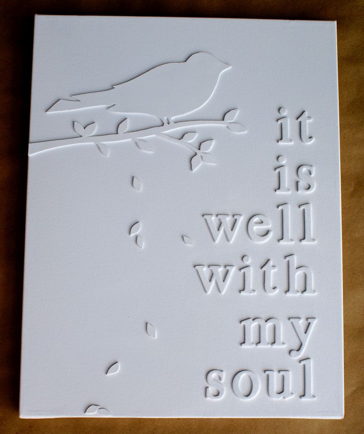 a white card with the words it is well with my soul