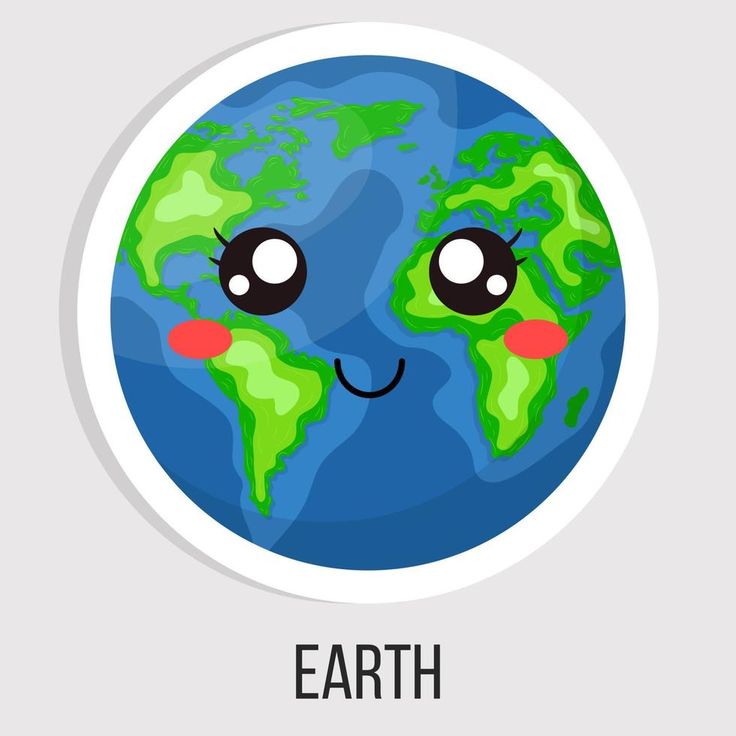 the earth with eyes and nose drawn on it's face, which says earth