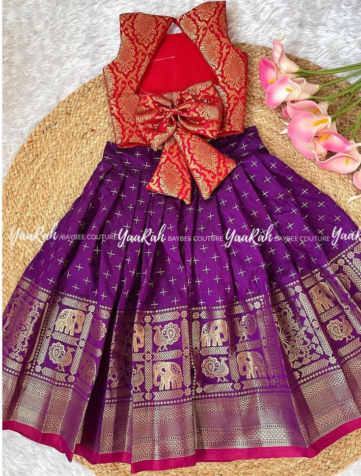 Pattu Pavadai Designs For Teenagers, Kids Pattu Pavadai Designs Latest, Kids Traditional Wear Indian, Pattu Langa For Kids, Pattu Pavadai For Kids, Blouse Designs For Kids, Kids Lehanga Design, Pavadai Sattai Designs, Traditional Baby Dresses