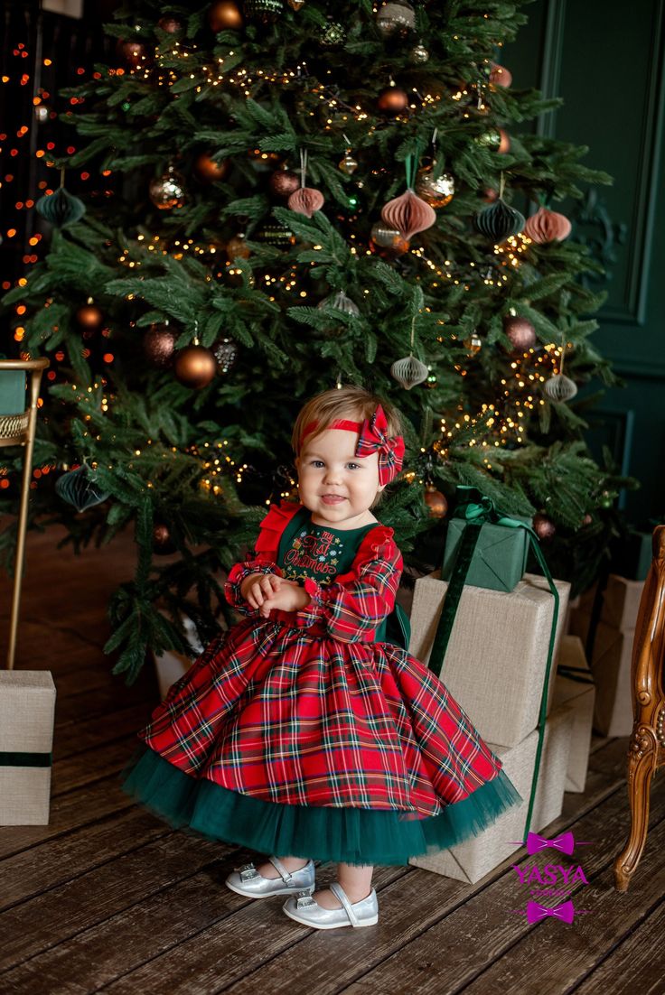 If you are looking for an original gift for a little girl for Christmas, you have found it  This is a gorgeous baby dress for the first Christmas. This baby Christmas party dress is a perfect addition to a Christmas wardrobe and to wear on the big day or to any Christmas parties or to see Santa! Ideal for a Christmas photoshoot too If your measurements don't fit to our standards we may sew a dress individually. You should give the measurements before ordering to ensure the correct size: 1) height of a child. 2) bust(chest) of a child. 3) length of sleeve. 4) length of dress (above the knee, below the knee, to the floor). Do not hesitate to contact us if you have any question. Christmas Frocks For Kids, Christmas Baby Girl Outfits, Dress Christmas Outfit, White Christmas Outfit, Sew A Dress, Baby 1st Christmas, Kids Christmas Dress, Frocks For Babies, Christmas Wardrobe