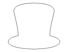 an outline of a top hat