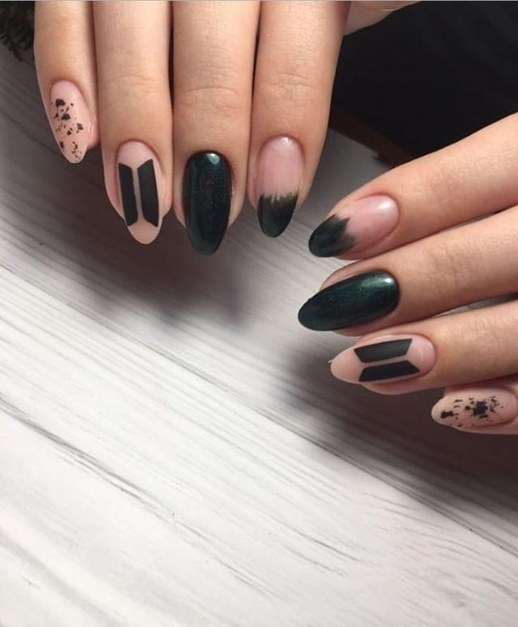 Army Nail Art, Army Nails, K Pop Nails, Fake Nails Designs, Anime Nails, Korean Nails, Pretty Gel Nails, Girls Nails, Agust D