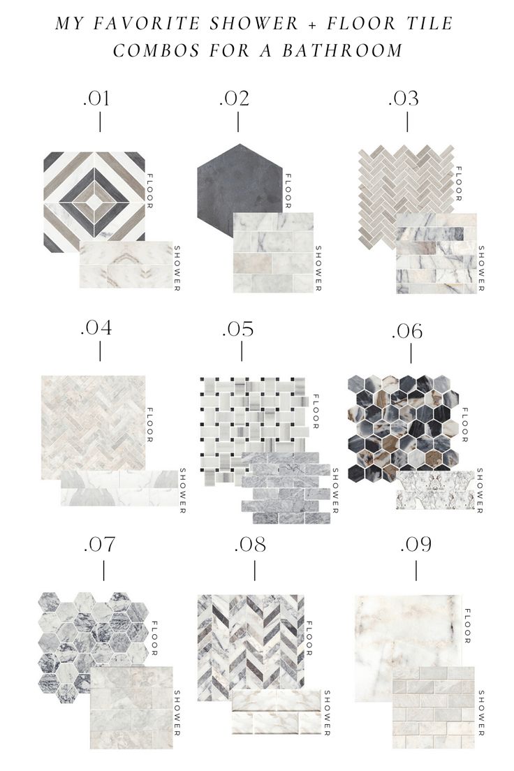 the different types of floor tiles and their corresponding colors are shown in this graphic diagram