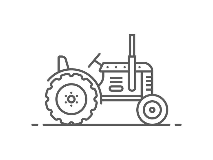 a tractor that is being used to plow the land line icon, outline style