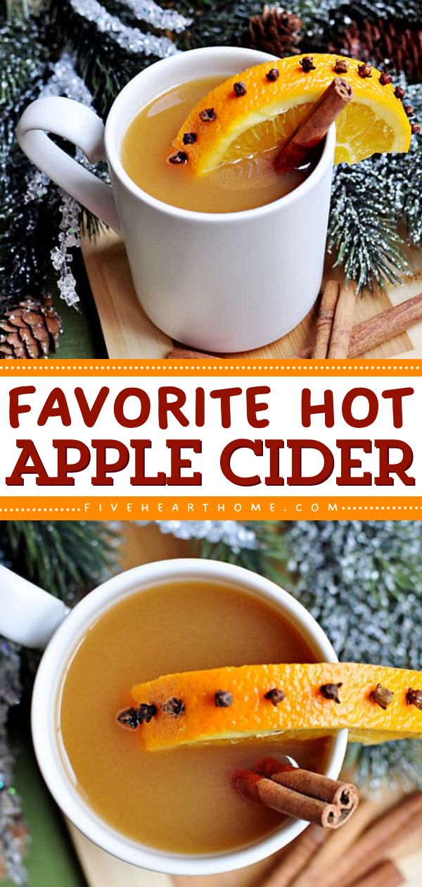 This fall drink idea featuring homemade apple cider is always a favorite! Not only is this hot apple cider spiced with cinnamon and nutmeg, but it also has bright citrus undertones. Indulge in this easy apple recipe all season long! Homemade Hot Apple Cider Recipe, Hot Apple Cider Recipe Alcohol, Hit Apple Cider Recipe, Apple Cider Recipe With Apple Juice, Warm Apple Cider Recipe, Hot Cider Recipe, Apple Juice Recipes, Hot Cider Recipes, Holiday Apple Cider