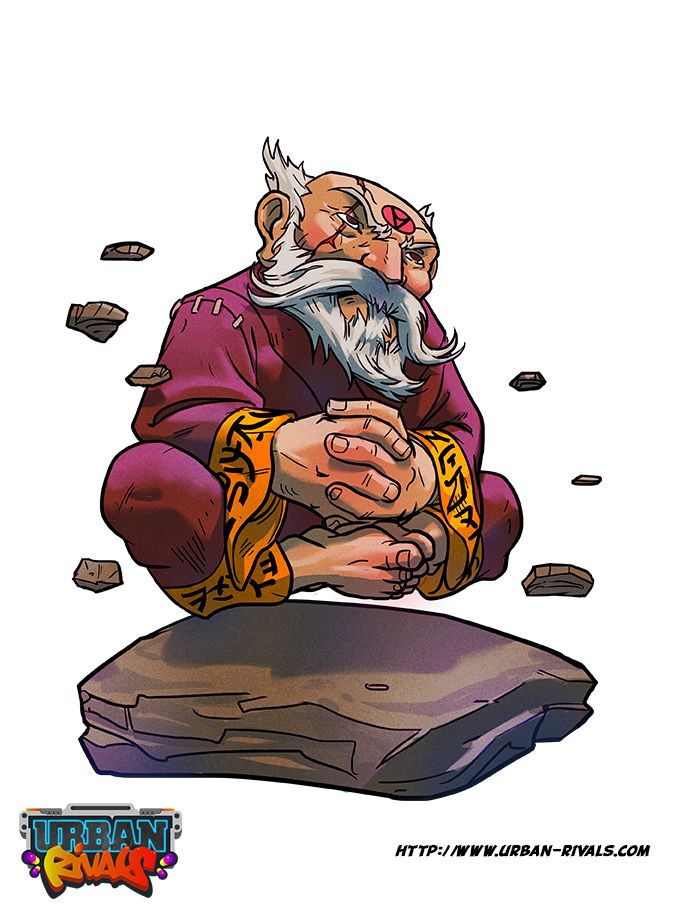 an old man sitting on top of a rock