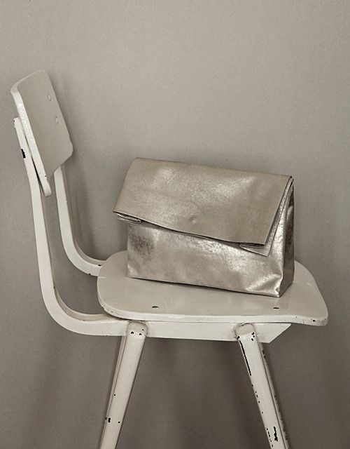 Silver Bag, Metallic Clutch, Silver Clutch, Silver Bags, Harper's Bazaar, Closet Fashion, Leather Clutch, Arm Candy, Leather Purses