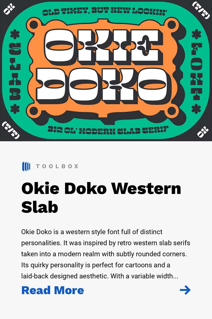 the website for okie doko western is displayed with an image of a sign that reads