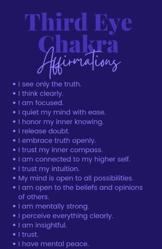 Third Eye Chakra Affirmation, Chakra Healing Affirmations, The Third Eye Chakra, Chakra Healing Meditation, Chakra Health, Manifestation Tips, Chakra Affirmations, Healing Affirmations, The Third Eye