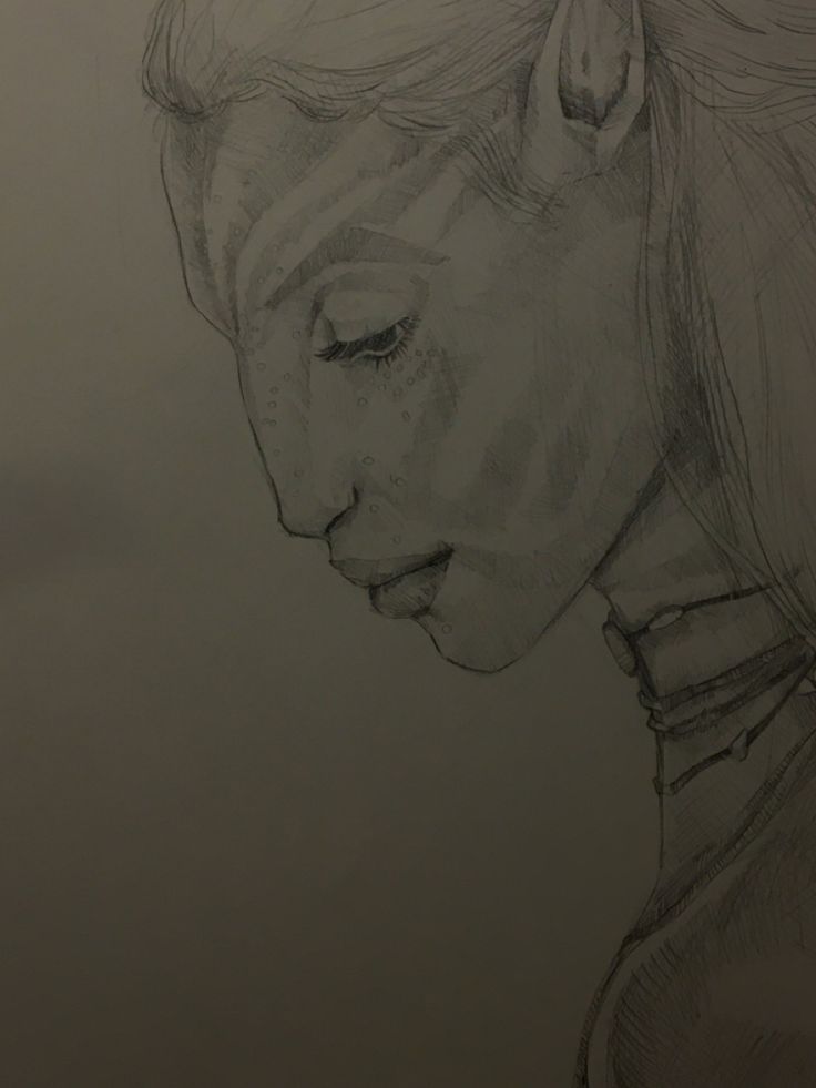 a pencil drawing of a woman's face