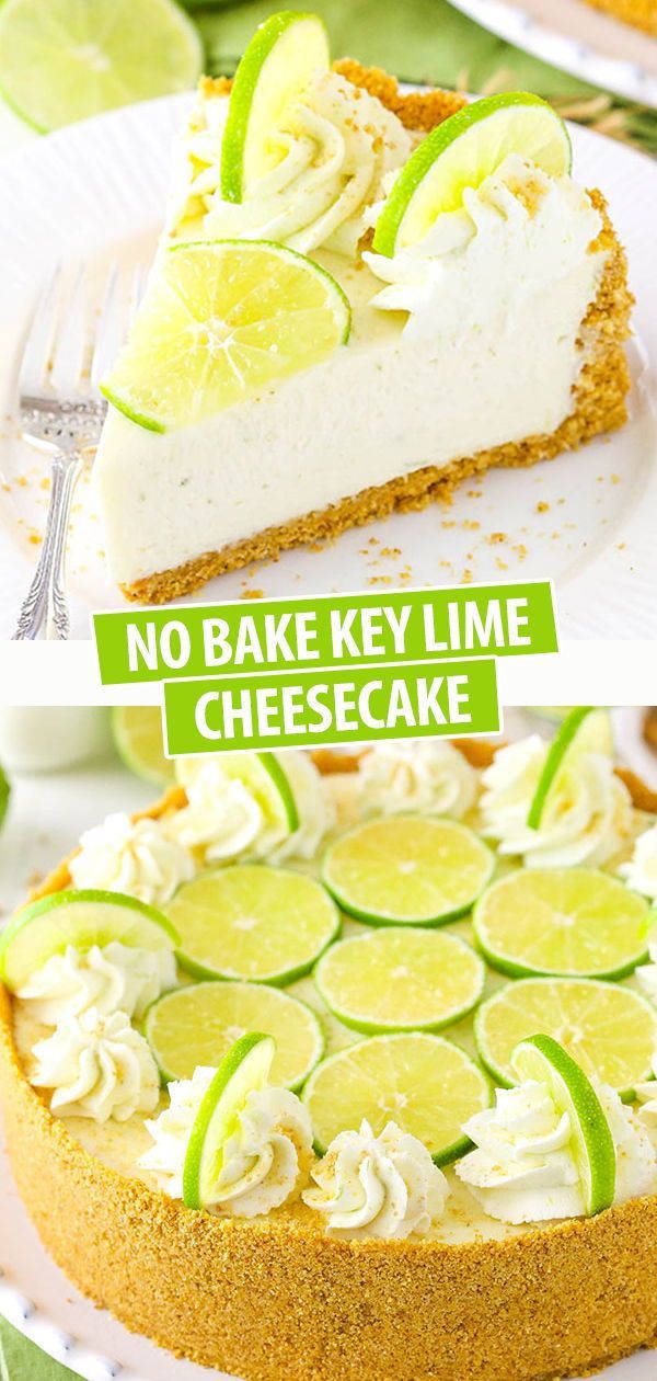 no bake key lime cheesecake on a plate