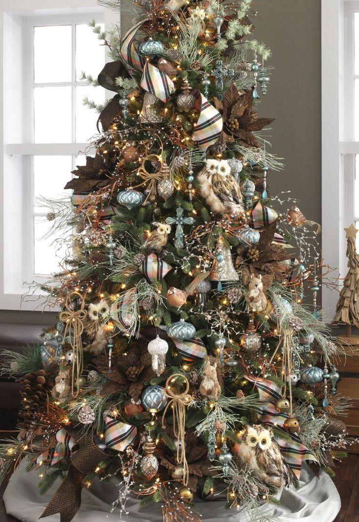 a decorated christmas tree with ornaments on it