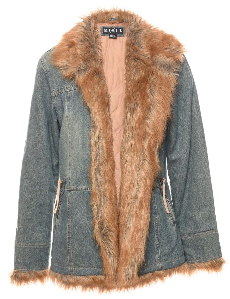 Fur Jacket Aesthetic, Coated Jeans Outfit, 2000s Jacket, Outfit Inspo Vintage, 90s High Fashion, Y2k Coat, Spn Dr, Vintage Core, Coated Denim Jeans