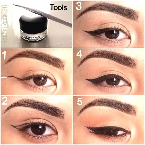 Winged Eyeliner pictorial Epicanthal Fold, Epicanthic Fold, Cat Eye Tutorial, Tutorial Eyeliner, Eyeliner Techniques, Party Make-up, Perfect Cat Eye, Makijaż Smokey Eye, Eye Tutorial