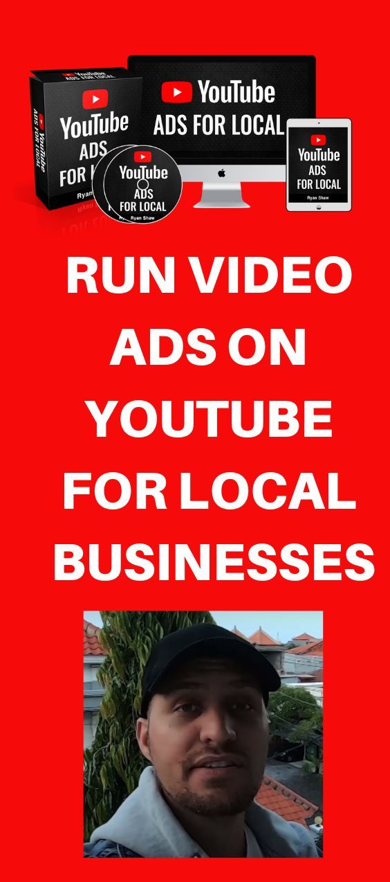 an ad for youtube ads on youtube with the caption run video ads on youtube for local businesses