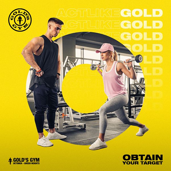 a man and woman doing squats in front of a gym machine with the words act like gold