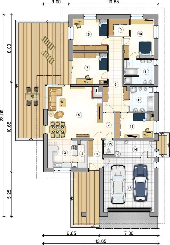 the floor plan for a two bedroom apartment with an attached garage and living room area