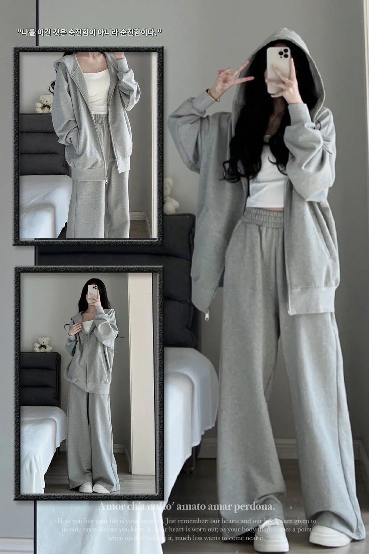 60 Kg Woman Outfits, Lazy Korean Outfits, Korean Sweatpants Outfit, Lazy Outfits Aesthetic, Outfits With Hoodies, Aesthetic Comfy Outfits, Comfortable Outfits Lazy Days, Korean Sweatpants, Hoodie Outfits Women