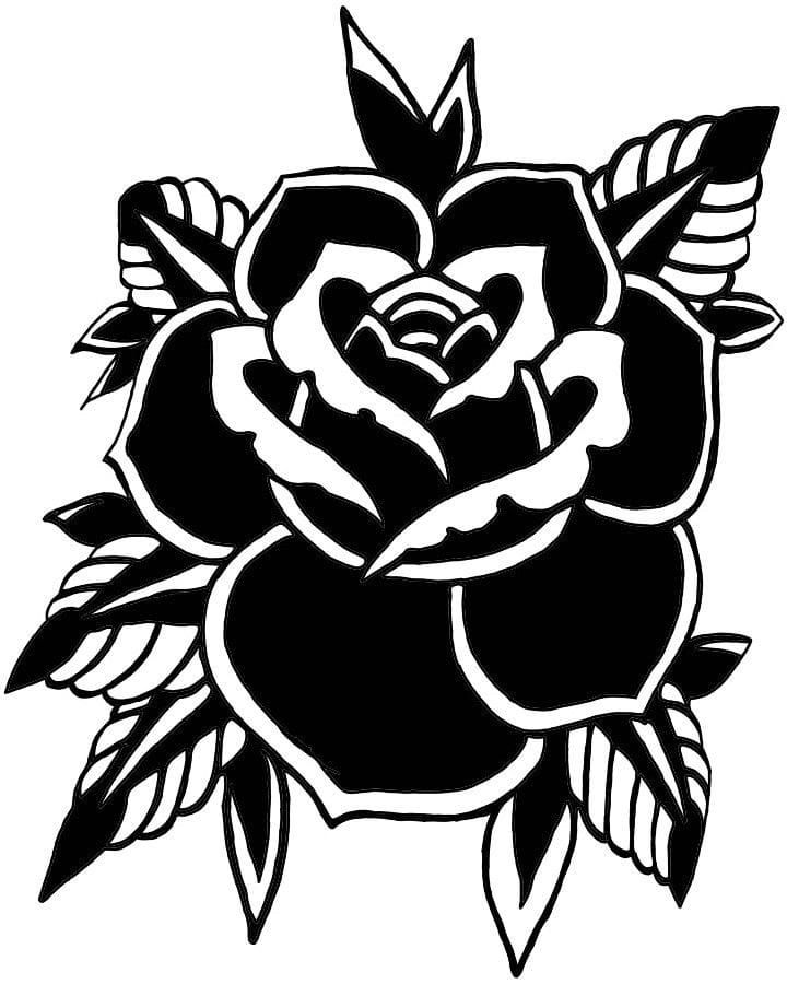 a black and white drawing of a rose