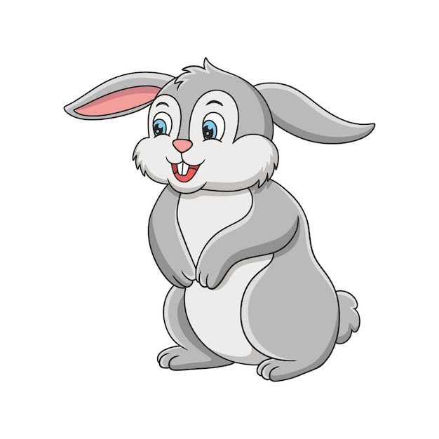 a cartoon rabbit sitting on the ground