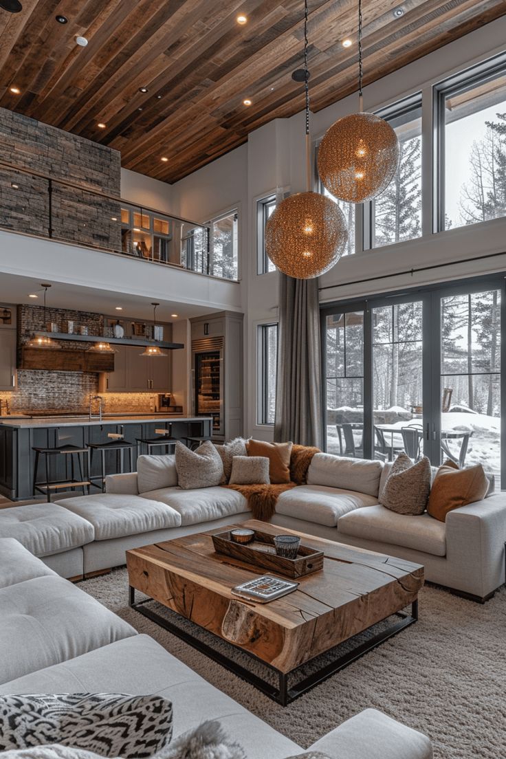 Stunning Modern Living Room Design Ideas Rustic Living Room Designs, Rustic Industrial Living Room, Contemporary Kitchen Design Ideas, Glamour Living Room, Rustic Living Room Ideas, Living Room Nook, Unique Kitchen Design, Living Room Center, Cabin Living Room