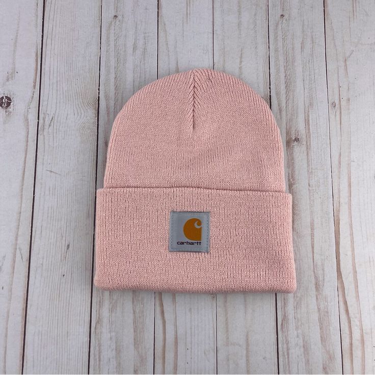 Carhartt Watch Beanie Hat. Knit Cuffed Beanie. 100% Acrylic Rib Knit. Fold-Up Cuff With Carhartt Patch. Hat Color Is Ash Rose (Light Pink). One Size Fits All. New With Tags. Model #: A18-P15 Carhartt Cap, Pink Carhartt, Carhartt Hat, Brown Beanie, Wishlist Ideas, Carhartt Beanie, Carhartt Womens, Knit Stockings, Stocking Cap