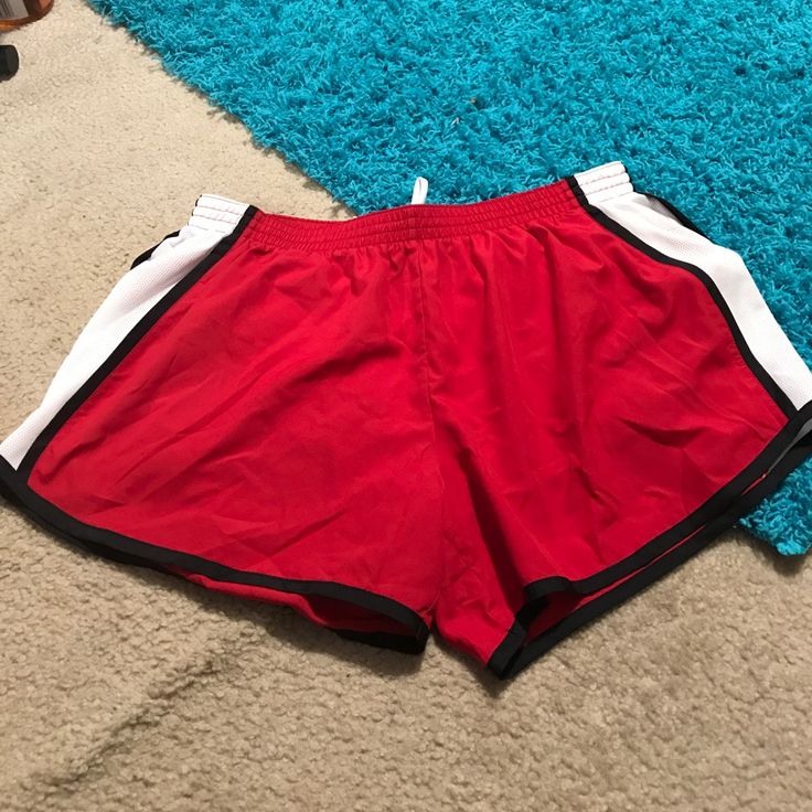 Red White And Black Sport Shorts Brand New Never Been Worn!! Size Xl Red Gym Shorts With Built-in Shorts, Red Stretch Gym Shorts, Red Athleisure Bottoms For Jogging, Red Sportswear Bottoms For Gym, Sporty Red Bottoms For Jogging, Sporty Red Jogging Bottoms, Red Casual Activewear For Jogging, Casual Red Activewear For Jogging, Casual Red Activewear