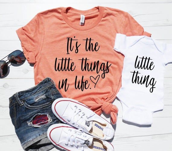 two shirts that say it's the little things in life