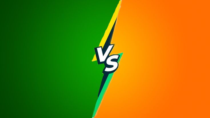 an orange and green background with the word versus on it