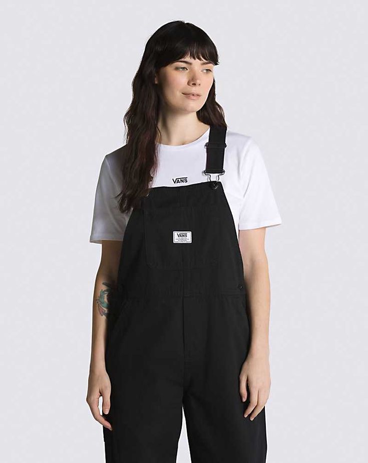 Ground Work Overalls Cotton Shortalls With Relaxed Fit For Fall, Fall Cotton Shortalls In Relaxed Fit, Utility Cotton Overalls With Patch Pockets, Fall Utility Shortalls For Workwear, Cotton Shortalls For Workwear In Fall, Cotton Shortalls With Side Pockets And Relaxed Fit, Cotton Relaxed Fit Shortalls With Side Pockets, Relaxed Fit Cotton Shortalls With Side Pockets, Black Cotton Shortalls With Pockets