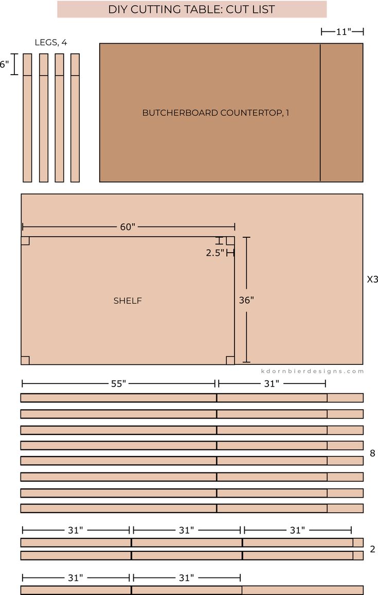 an image of a table with measurements for the top and bottom sections, including two sides