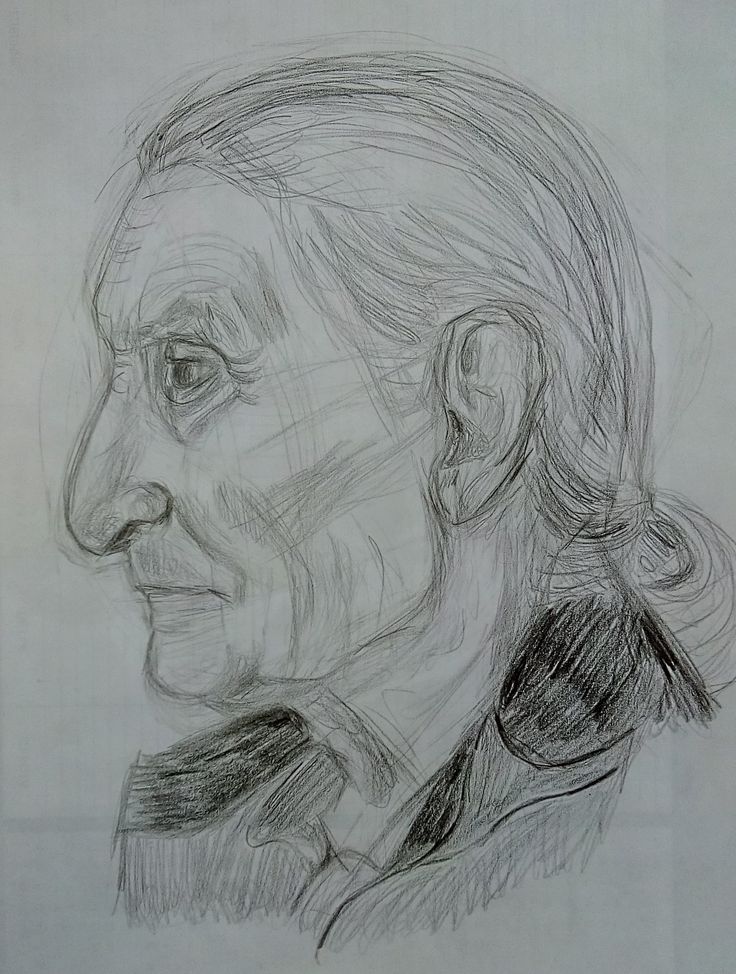 a pencil drawing of a woman's face