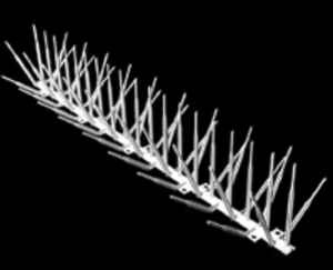 an image of a black and white photo of spikes