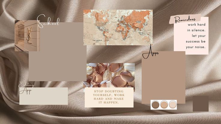 a collage of different shades of beige