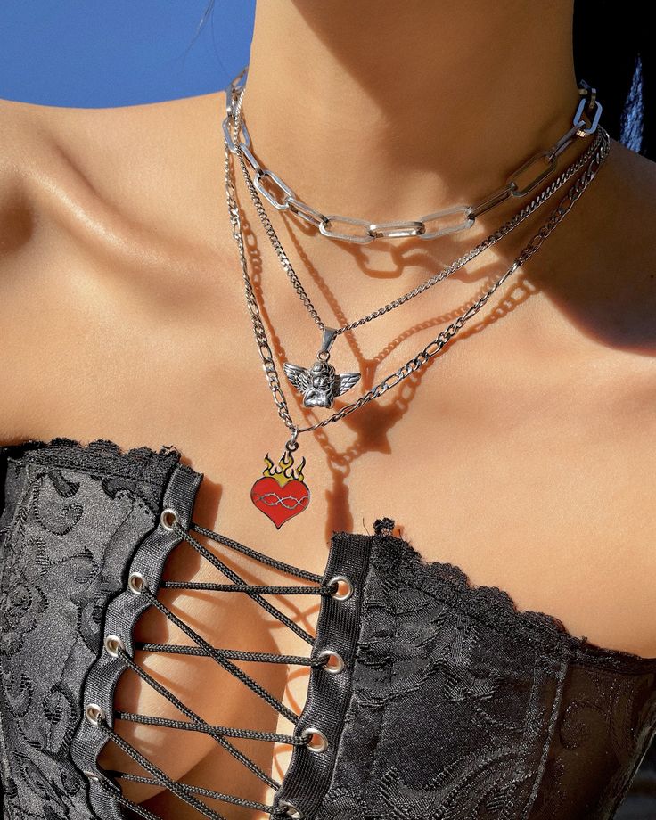 Stainless steel Adjustable from 16”-18” Lobster clasp closure Sacred Heart Necklace, Burning Heart, Hip Hop Women, Divine Love, Crown Of Thorns, Casual Sporty, Eternal Life, Sacred Heart, Beaded Chain