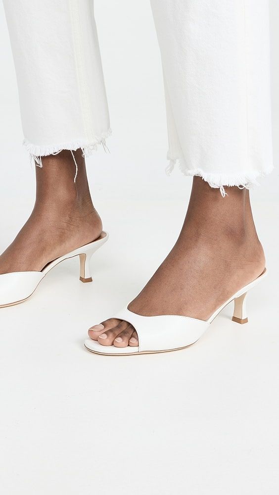 STAUD Brigitte Mules | Shopbop Statement Sandals, Heel Caps, Medical Problems, Rubber Heels, Kitten Heel, Healthcare Professionals, Shoe Collection, Timeless Elegance, Kitten Heels