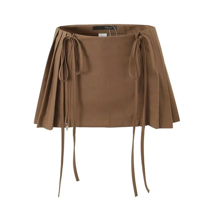 Lasaky - Chic High-Waisted Skirt with Dual Drawstrings, Anti-Sheer Pleated Mini Skirt Short Pollera, Mini Pleated Skirt, Half Skirt, Oui Oui, Summer Fabrics, Maxi Wrap Dress, Pleated Mini Skirt, Party Looks, Types Of Skirts