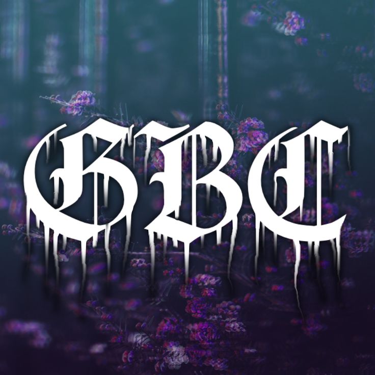 the word cbg is dripping in white on a dark background with purple and blue colors