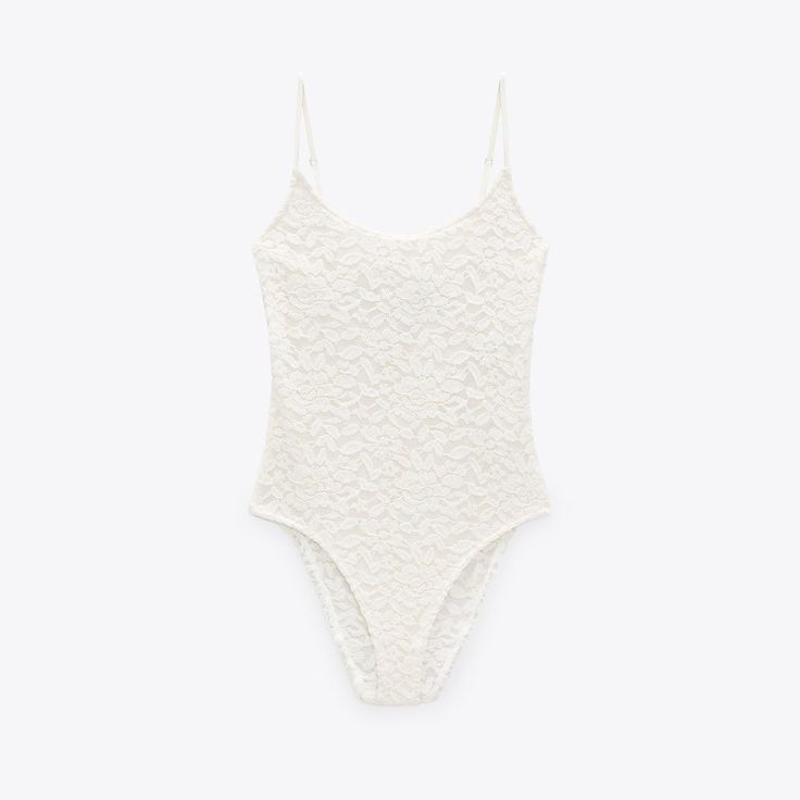 Brand New & Unworn Nwt Zara Lace Bodysuit Ecru / Off White / Ivory Fully Lined Lace Overlay Scoop Neck Design Adjustable Straps Chic Beige Lined Bodysuit, Chic Lace Bodysuit For Summer, Lace Bodysuit With Lined Body For Summer, Summer Lace Bodysuit With Lined Body, Elegant Lace Summer Bodysuit, Elegant Lace Bodysuit For Summer, Cream Bodysuit For Spring, Elegant Beige Sleeveless Bodysuit, Spring Beige Lined Bodysuit