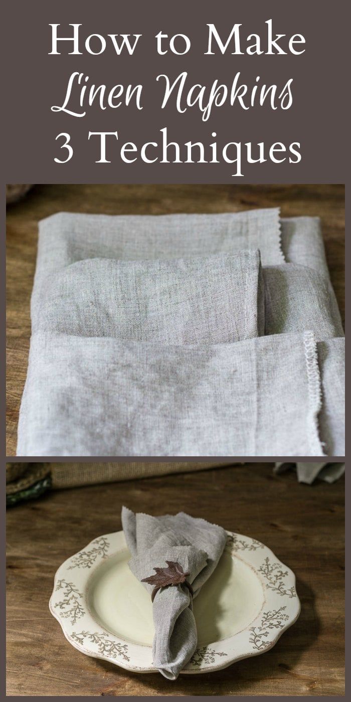 how to make linen napkins with 3 techniques